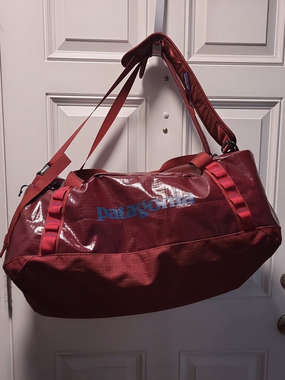 Retired-Patagonia Black Hole Duffle Bag 55L in Wax Red